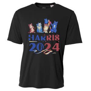 Funny Cat Design Kamala Harris 2024 Childless Cat Lady Gift Cooling Performance Crew T-Shirt