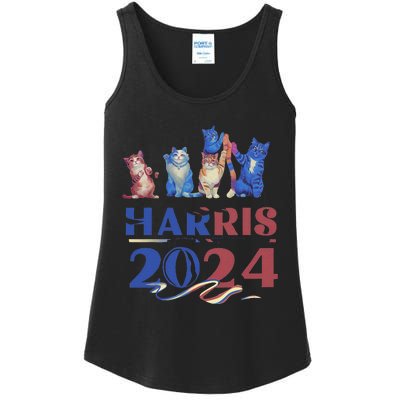 Funny Cat Design Kamala Harris 2024 Childless Cat Lady Gift Ladies Essential Tank