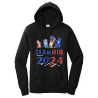 Funny Cat Design Kamala Harris 2024 Childless Cat Lady Gift Women's Pullover Hoodie