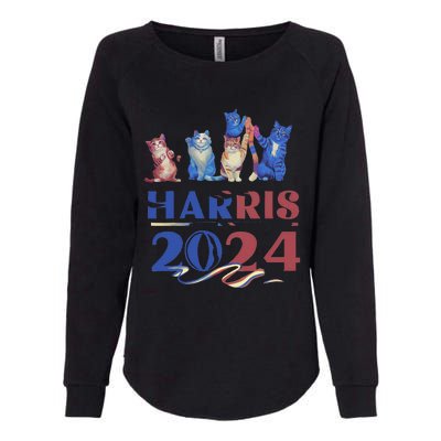 Funny Cat Design Kamala Harris 2024 Childless Cat Lady Gift Womens California Wash Sweatshirt