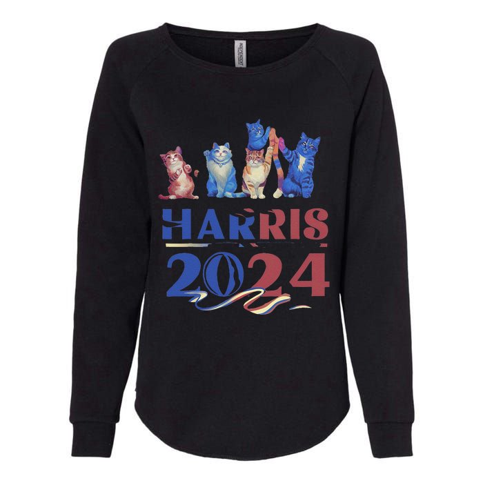 Funny Cat Design Kamala Harris 2024 Childless Cat Lady Gift Womens California Wash Sweatshirt