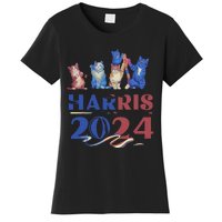 Funny Cat Design Kamala Harris 2024 Childless Cat Lady Gift Women's T-Shirt