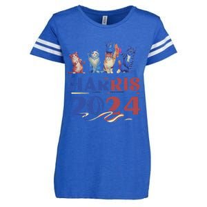 Funny Cat Design Kamala Harris 2024 Childless Cat Lady Gift Enza Ladies Jersey Football T-Shirt