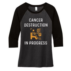 Fighting Cancer Destruction In Progress Women's Tri-Blend 3/4-Sleeve Raglan Shirt