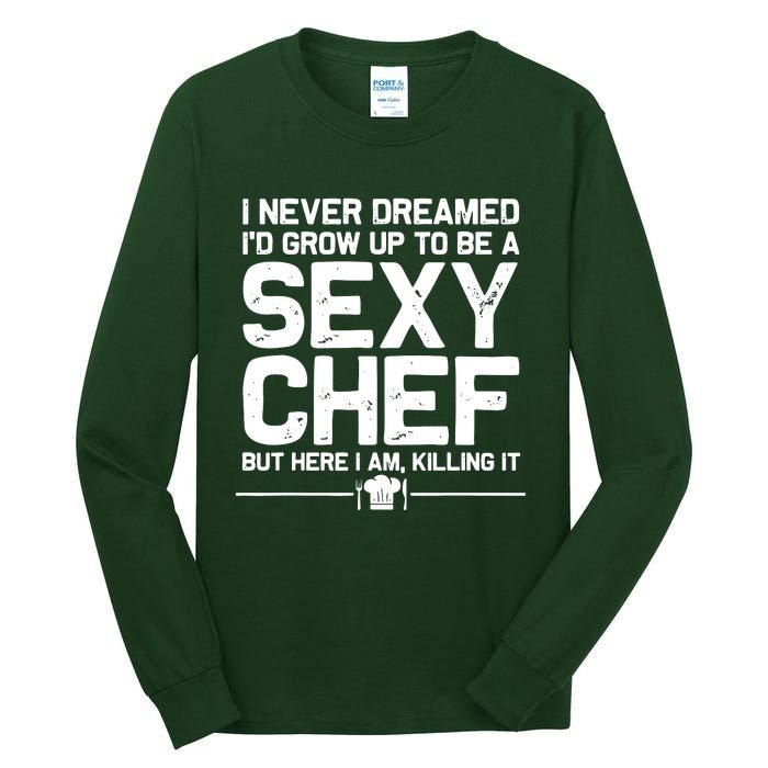 Funny Chef Design Men Women Sexy Cooking Novelty Culinary Tall Long Sleeve T-Shirt