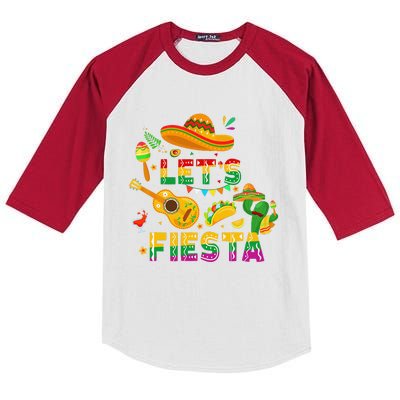 Funny Cinco De Mayo Mexican Guitar Cactus Lets Fiesta Kids Colorblock Raglan Jersey