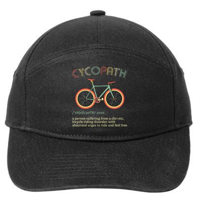 Funny Cycopath Design For Cyclists 7-Panel Snapback Hat