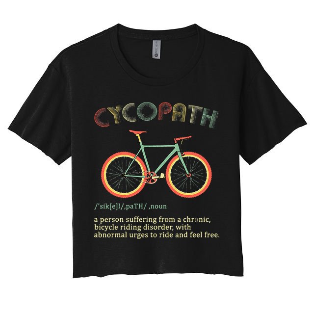 Funny Cycopath Design For Cyclists Crop Top
