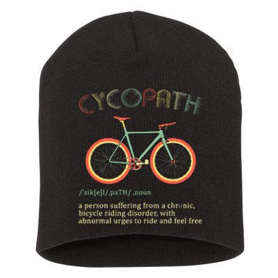 Funny Cycopath Design For Cyclists Short Acrylic Beanie