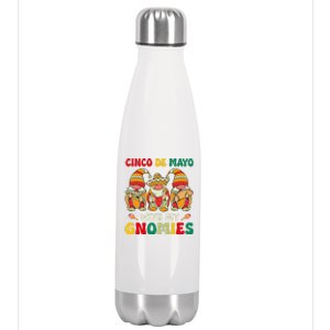 Funny Cinco De Mayo With My Gnomies Trio Gnomes Stainless Steel Insulated Water Bottle