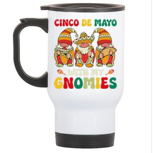 Funny Cinco De Mayo With My Gnomies Trio Gnomes Stainless Steel Travel Mug