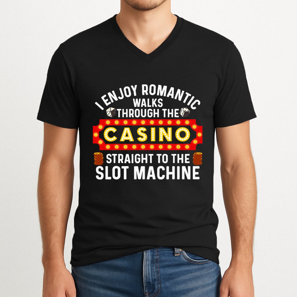 Funny Casino Designs For Wo Gambling Pun Game Lovers V-Neck T-Shirt