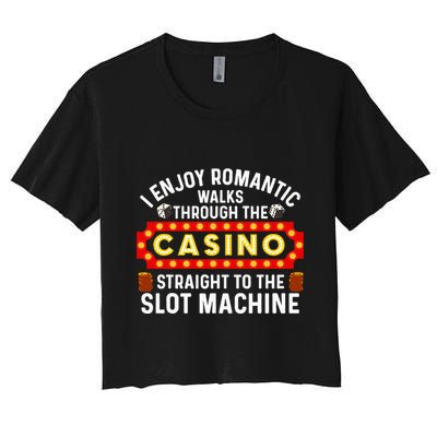 Funny Casino Designs For Wo Gambling Pun Game Lovers Crop Top