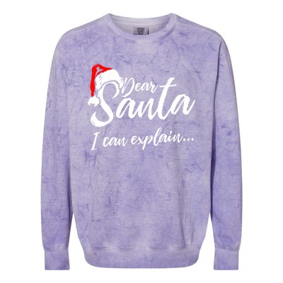 Funny Christmas Dear Santa I Can Explain Great Gift Colorblast Crewneck Sweatshirt