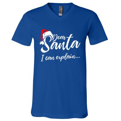 Funny Christmas Dear Santa I Can Explain Great Gift V-Neck T-Shirt