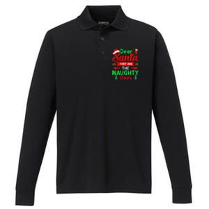 Funny Christmas Dear Santa They Are The Naughty Ones Pajama Performance Long Sleeve Polo