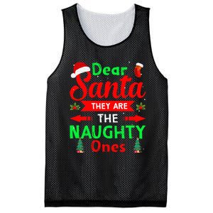 Funny Christmas Dear Santa They Are The Naughty Ones Pajama Mesh Reversible Basketball Jersey Tank