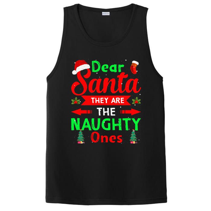 Funny Christmas Dear Santa They Are The Naughty Ones Pajama PosiCharge Competitor Tank