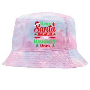 Funny Christmas Dear Santa They Are The Naughty Ones Pajama Tie-Dyed Bucket Hat