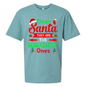 Funny Christmas Dear Santa They Are The Naughty Ones Pajama Sueded Cloud Jersey T-Shirt