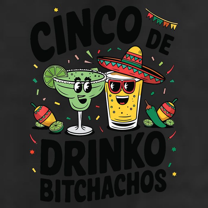 Funny Cinco De Drinko Bitchachos Margirita Tequila  7 Panel Mesh Trucker Snapback Hat