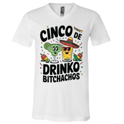 Funny Cinco De Drinko Bitchachos Margirita Tequila  V-Neck T-Shirt