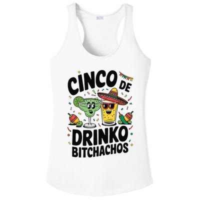 Funny Cinco De Drinko Bitchachos Margirita Tequila  Ladies PosiCharge Competitor Racerback Tank