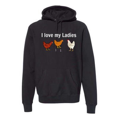 Funny Chicken Design Chicken Farmers Premium Hoodie