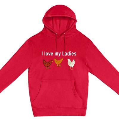 Funny Chicken Design Chicken Farmers Premium Pullover Hoodie