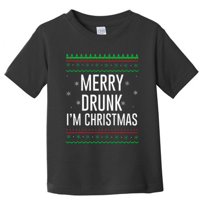 Funny Christmas Drinking Shirts Merry Drunk IM Christmas Toddler T-Shirt