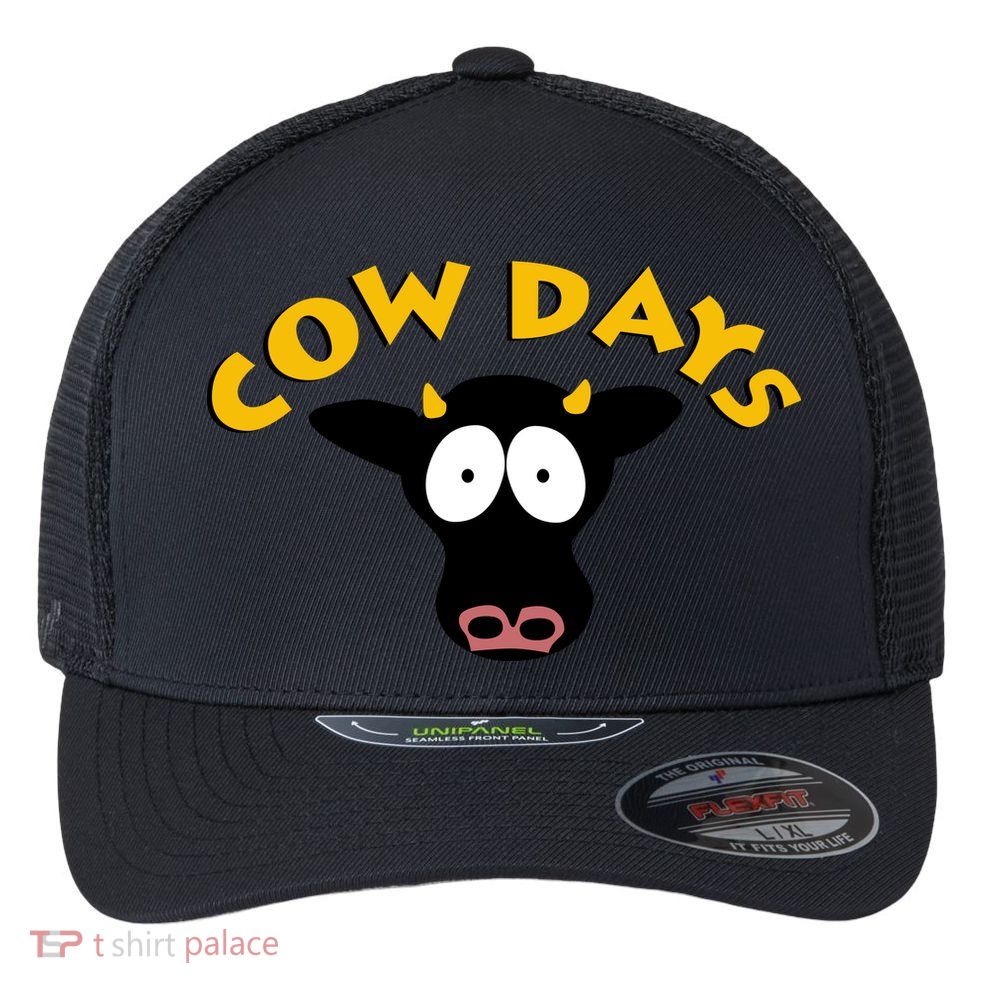 Funny Cow Days Cool Design Flexfit Unipanel Trucker Cap