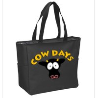 Funny Cow Days Cool Design Zip Tote Bag