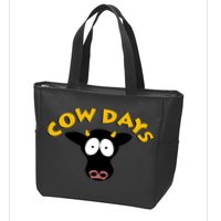 Funny Cow Days Cool Design Zip Tote Bag