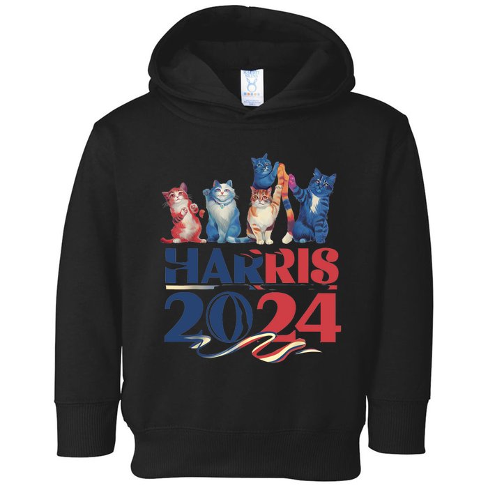 Funny Cat Design Kamala 2024 Childless Cat Lady Toddler Hoodie