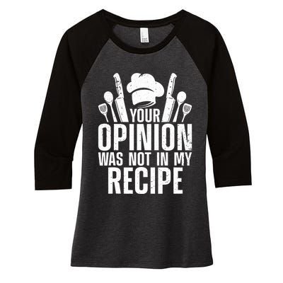 Funny Chef Design Cooking Lover Culinary Cook Women's Tri-Blend 3/4-Sleeve Raglan Shirt