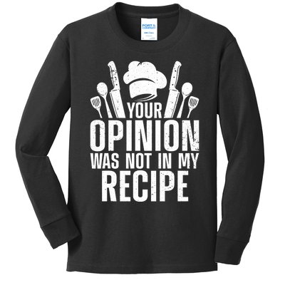 Funny Chef Design Cooking Lover Culinary Cook Kids Long Sleeve Shirt