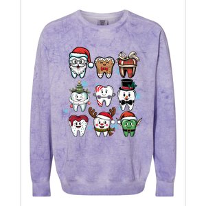 Funny Christmas Dental Th Dentist Hygienist Great Gift Colorblast Crewneck Sweatshirt