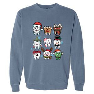 Funny Christmas Dental Th Dentist Hygienist Great Gift Garment-Dyed Sweatshirt