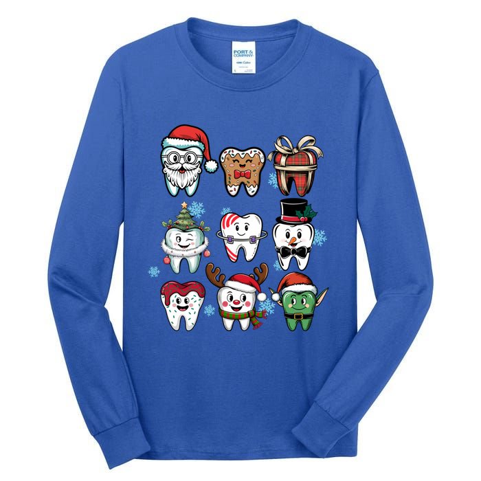 Funny Christmas Dental Th Dentist Hygienist Great Gift Tall Long Sleeve T-Shirt