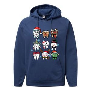 Funny Christmas Dental Th Dentist Hygienist Great Gift Performance Fleece Hoodie