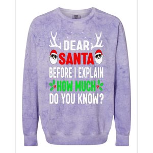 Funny Christmas Dear Santa I Can Explain Colorblast Crewneck Sweatshirt