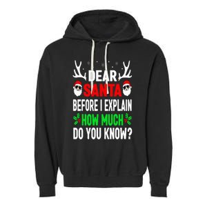 Funny Christmas Dear Santa I Can Explain Garment-Dyed Fleece Hoodie