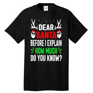 Funny Christmas Dear Santa I Can Explain Tall T-Shirt