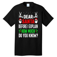 Funny Christmas Dear Santa I Can Explain Tall T-Shirt