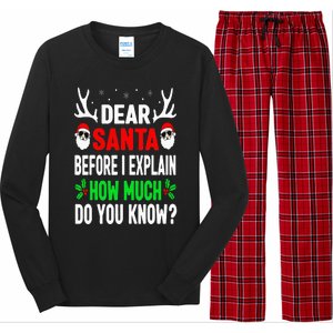 Funny Christmas Dear Santa I Can Explain Long Sleeve Pajama Set