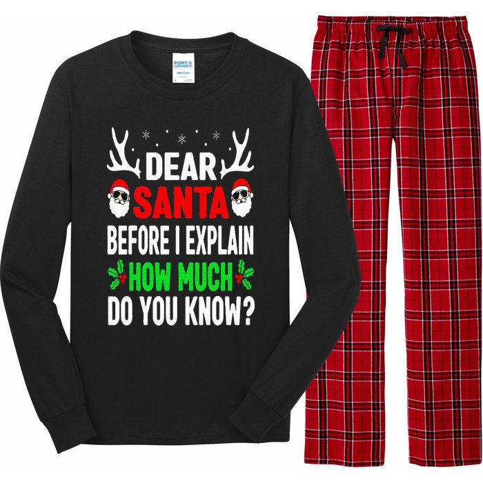 Funny Christmas Dear Santa I Can Explain Long Sleeve Pajama Set