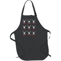 Funny Christmas Deer Hunters All Of Santas Reindeer Design Full-Length Apron With Pockets