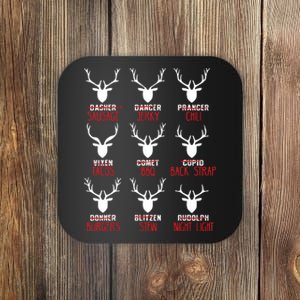 Funny Christmas Deer Hunters All Of Santas Reindeer Design Coaster