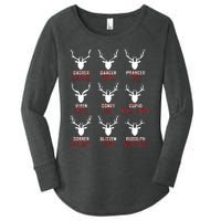 Funny Christmas Deer Hunters All Of Santas Reindeer Design Women's Perfect Tri Tunic Long Sleeve Shirt