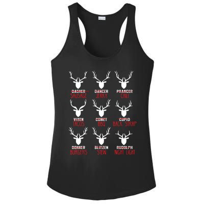 Funny Christmas Deer Hunters All Of Santas Reindeer Design Ladies PosiCharge Competitor Racerback Tank